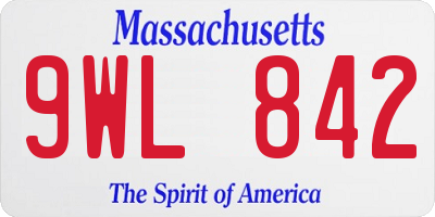 MA license plate 9WL842