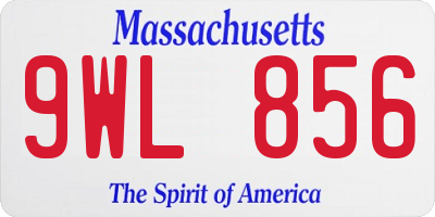 MA license plate 9WL856