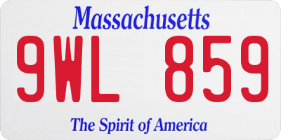 MA license plate 9WL859