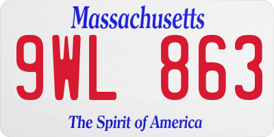 MA license plate 9WL863