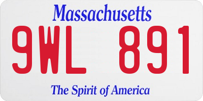 MA license plate 9WL891