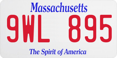 MA license plate 9WL895