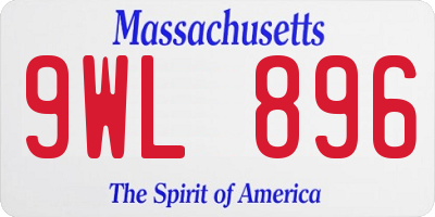 MA license plate 9WL896
