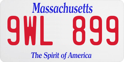 MA license plate 9WL899