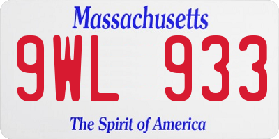 MA license plate 9WL933