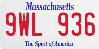 MA license plate 9WL936