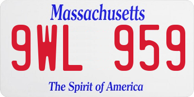 MA license plate 9WL959