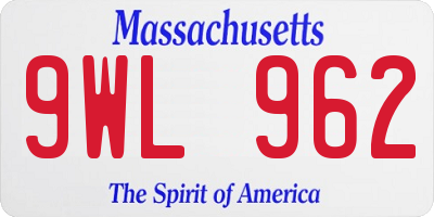 MA license plate 9WL962