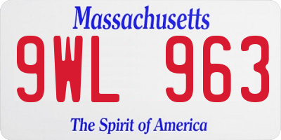 MA license plate 9WL963