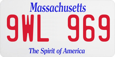 MA license plate 9WL969