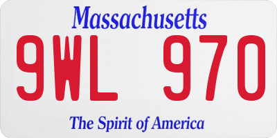MA license plate 9WL970