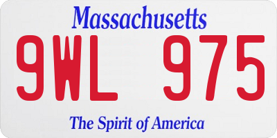 MA license plate 9WL975