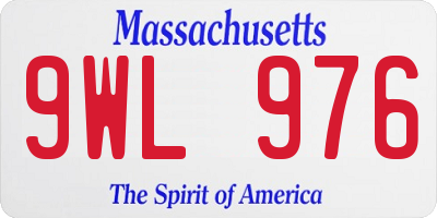MA license plate 9WL976