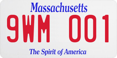 MA license plate 9WM001