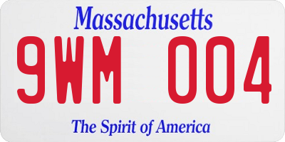 MA license plate 9WM004