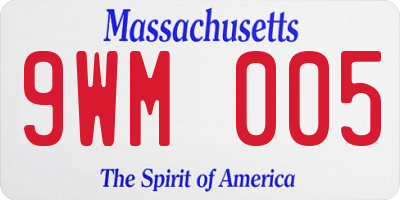 MA license plate 9WM005