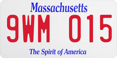 MA license plate 9WM015