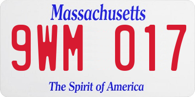 MA license plate 9WM017