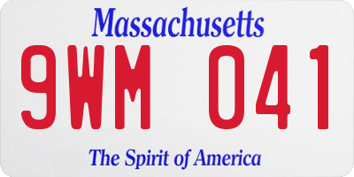 MA license plate 9WM041