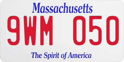 MA license plate 9WM050