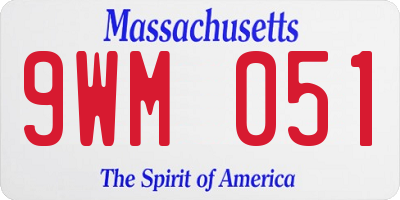MA license plate 9WM051