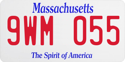 MA license plate 9WM055