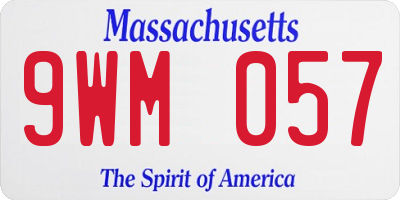 MA license plate 9WM057