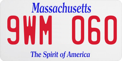 MA license plate 9WM060