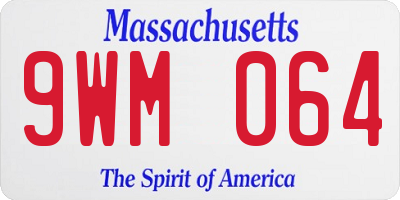 MA license plate 9WM064