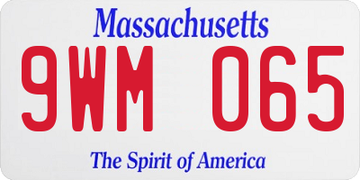MA license plate 9WM065