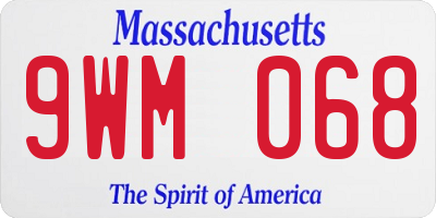 MA license plate 9WM068