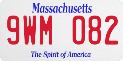 MA license plate 9WM082