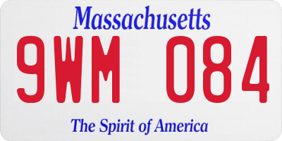 MA license plate 9WM084