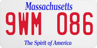 MA license plate 9WM086