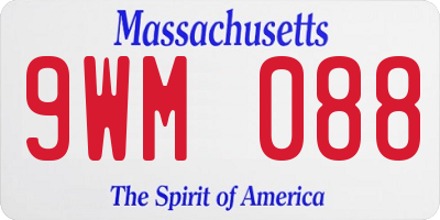 MA license plate 9WM088