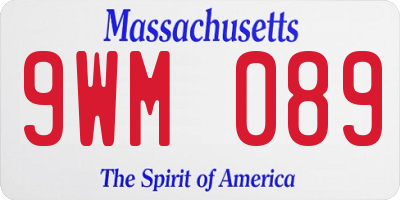 MA license plate 9WM089