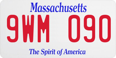 MA license plate 9WM090