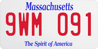 MA license plate 9WM091