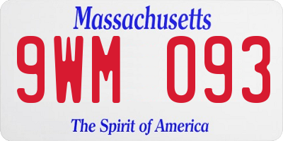 MA license plate 9WM093