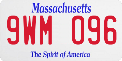 MA license plate 9WM096