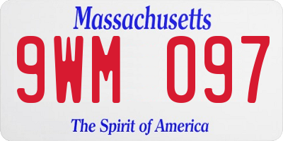 MA license plate 9WM097