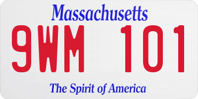 MA license plate 9WM101