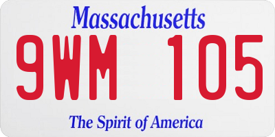 MA license plate 9WM105