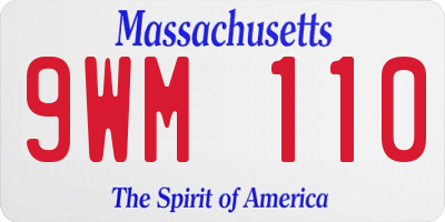 MA license plate 9WM110