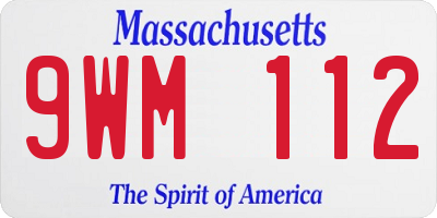 MA license plate 9WM112