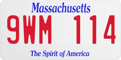 MA license plate 9WM114