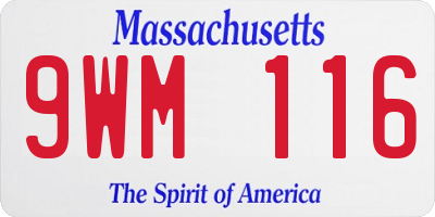 MA license plate 9WM116