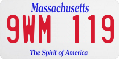 MA license plate 9WM119