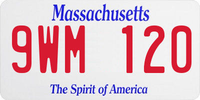 MA license plate 9WM120