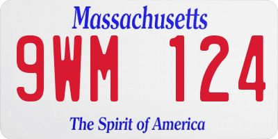 MA license plate 9WM124